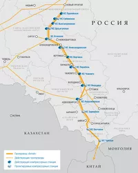 План возможного строительства газопровода «Алтай», опубликован на сайте «Газпрома» более года назад