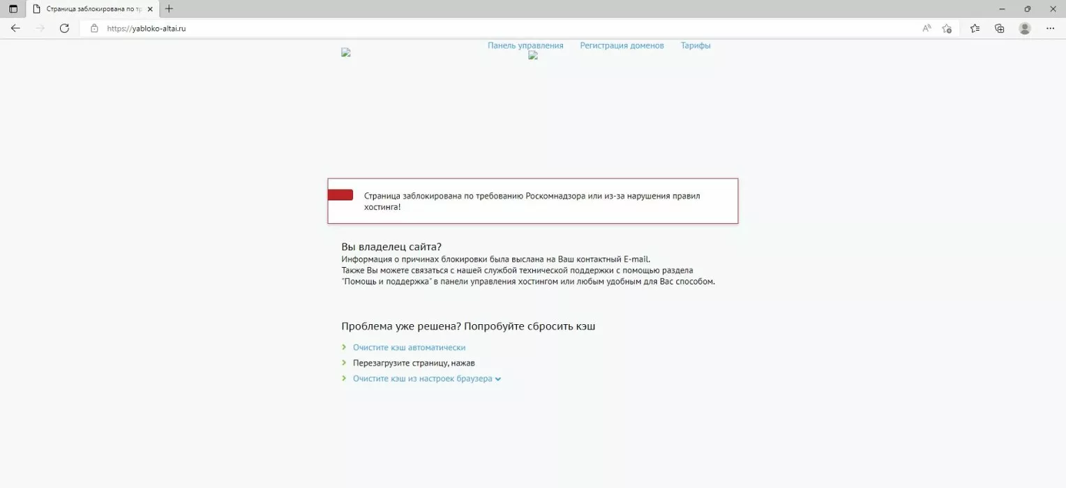 Роскомнадзор заблокировал сайт алтайских «яблочников» по требованию Генпрокуратуры