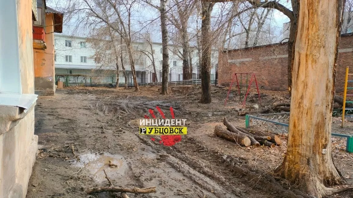 Двор рубцовского дома оказался обезображен после благоустройства территории соседней поликлиники