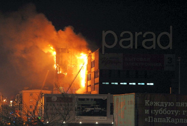 Пожар в торговом центре Parad