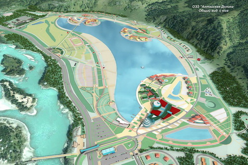 В республиканской турзоне &quot;Алтайская долина&quot; строят
искусственное озеро. Фото.