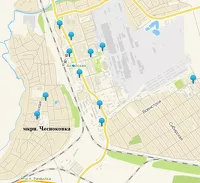 На карте обозначены банкоматы и отделения Сбербанка в Западной части Новоалтайска