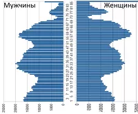Половозрастная пирамида Алтайского края от 2016 года