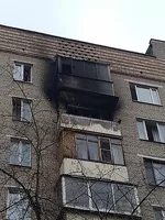 Обгоревший балкон квартиры Сергея Шаргунова