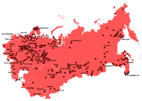 Карта лагерей ГУЛАГ