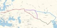 Маршрут через Алтайский край выделен фиолетовым цветом