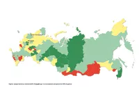 Алтайский край находится в светло-зеленой зоне, в которую включены регионы, близкие к лидерству