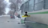 Автобус не успел затормозить