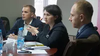 Представители «Справедливой России» Александр Молотов, Анна Коваленко, Александр Обидин (слева направо)