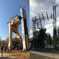 Скалодром до и после пожара