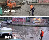 Проезд по улице в густонаселенном районе Барнаула перекрыли из-за традиционного потопа