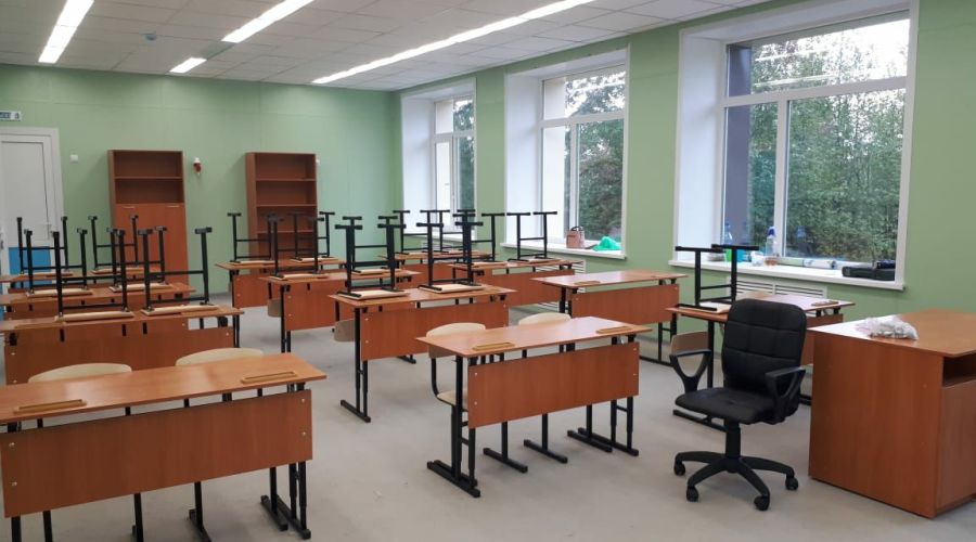Один из отремонтированных классов в голухинской школе