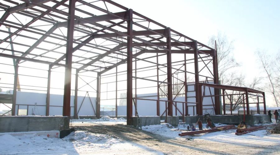 Один из этапов строительства ФОКа по улице Юрина<span style=