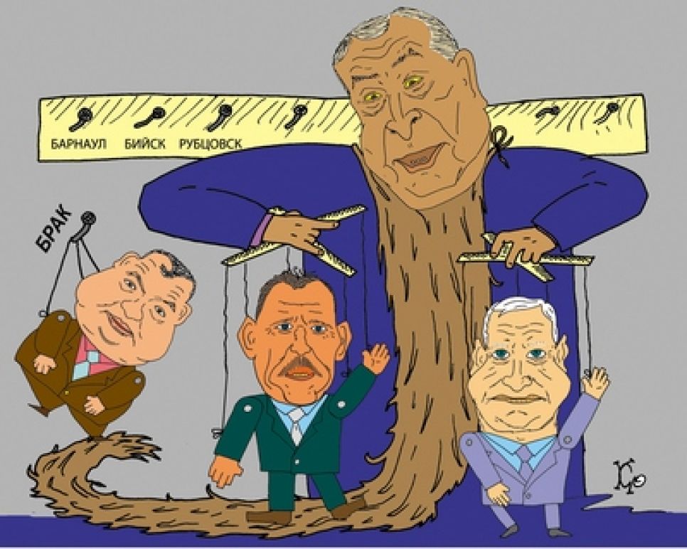 Выставка политической карикатуры и шаржей на алтайских политиков открылась в
барнаульской галерее современного искусства "Проспект". Фото.