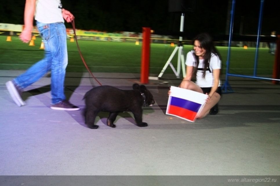 "Россия,вперед!": 
губернатор Алтайского края "болел за наших" на  ЧЕ-2012 по футболу в открывшейся в регионе фан-зоне. Фото.