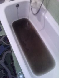 В поселке Октябрьском в Барнауле жильцы домов умылись черной водой