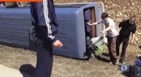 Бийский автобус с туристами перевернулся в Республике Алтай