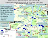 Поселки, рискующие уйти под воду, выписаны красным