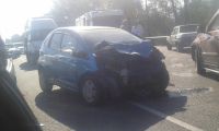Молодая женщина на Honda смяла несколько авто на Старом мосту в Барнауле