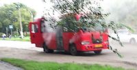 В Октябрьском районе Барнаула загорелся маршрутный автобус