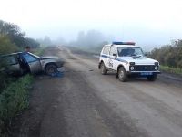 Алтайские сельчане попросили полицейских вытянуть из кювета угнанное авто