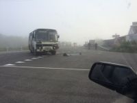 Авария в утреннем тумане на алтайской трассе едва не унесла жизни нескольких человек