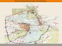 Проект «Северного обхода» выделен красным, «Южного обхода» — синим