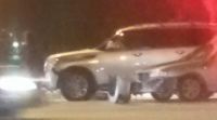 Subaru смяло после столкновения с внедорожником на барнаульской улице