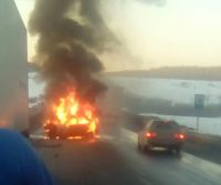 Двое новосибирцев погибли в горящей машине по дороге в Барнаул