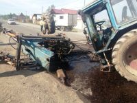 Трактор после столкновения с внедорожником в Майме