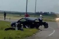 "Останки" автомобиля после аварии в Родинском районе