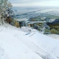 Вид на заснеженную Белокуриху