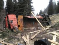 Грузовик в кювете