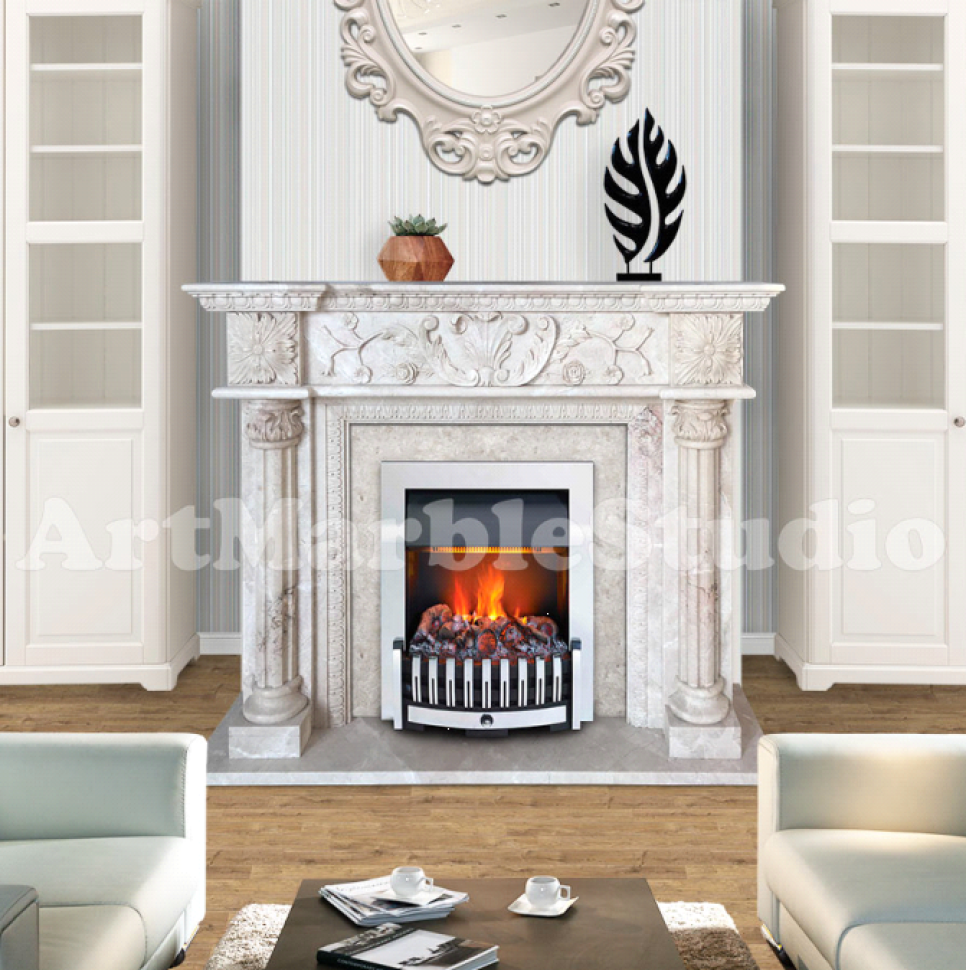 Готовые камины и каминные порталы из мрамора на заказ от компании ArtMarbleStudio