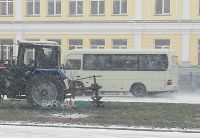 Посадки идут прямо в снегопад