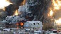 Горение пластмассы вызвало такое задымление