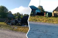 Смятое в аварии авто