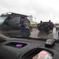 Вездеход перевернулся на Новом мосту