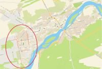 Район отключения выделен красным