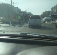 Укладка асфальта на улице Попова