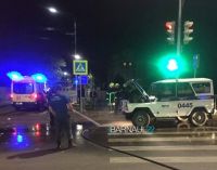 Патрульный автомобиль после ДТП