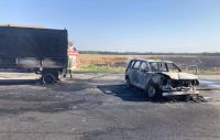 Легковушка полностью сгорела