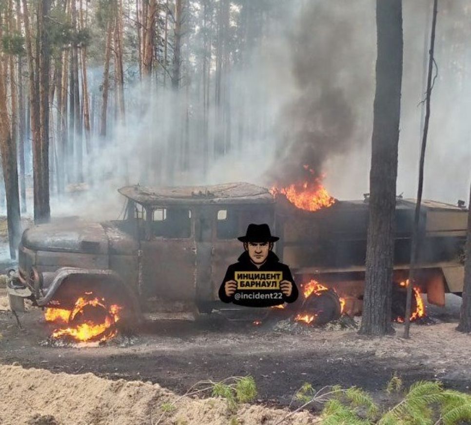 Сгорела пожарная машина