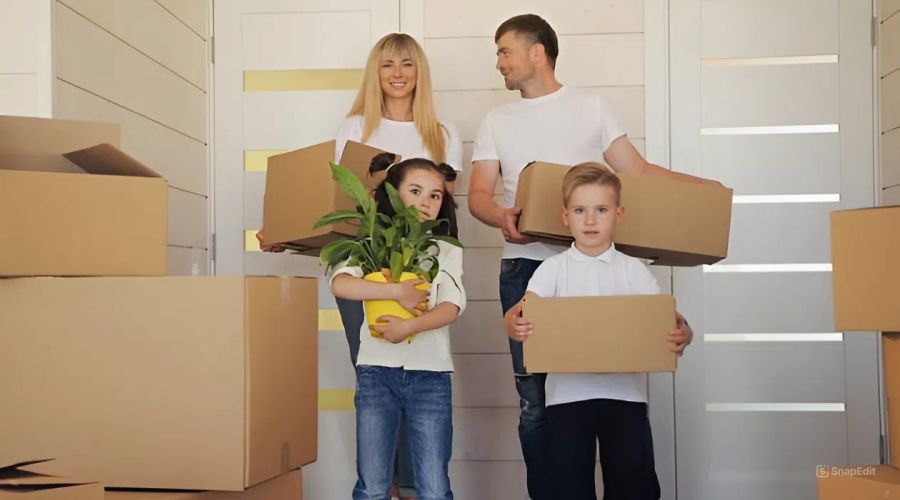 Семья переехала в новую квартиру