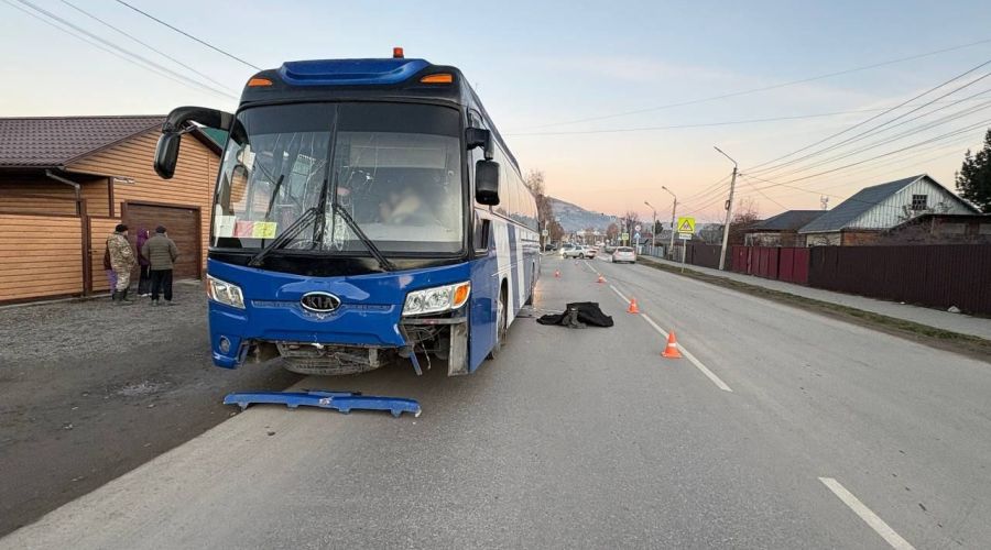 Место ДТП в Горно-Алтайске, где погиб пешеход