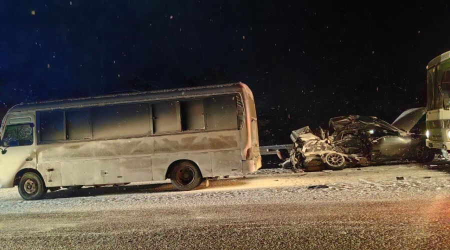 ДТП с Автобусом близ села Майма в Республике Алтай