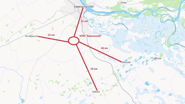 Вблизи нового КПО расположено нескольких населенных пунктов