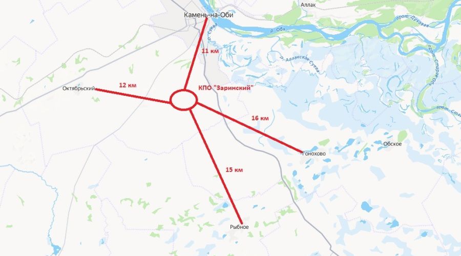 Вблизи нового КПО расположено нескольких населенных пунктов