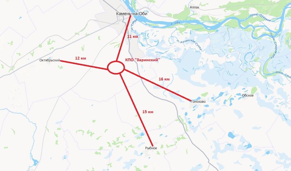 Вблизи нового КПО расположено нескольких населенных пунктов