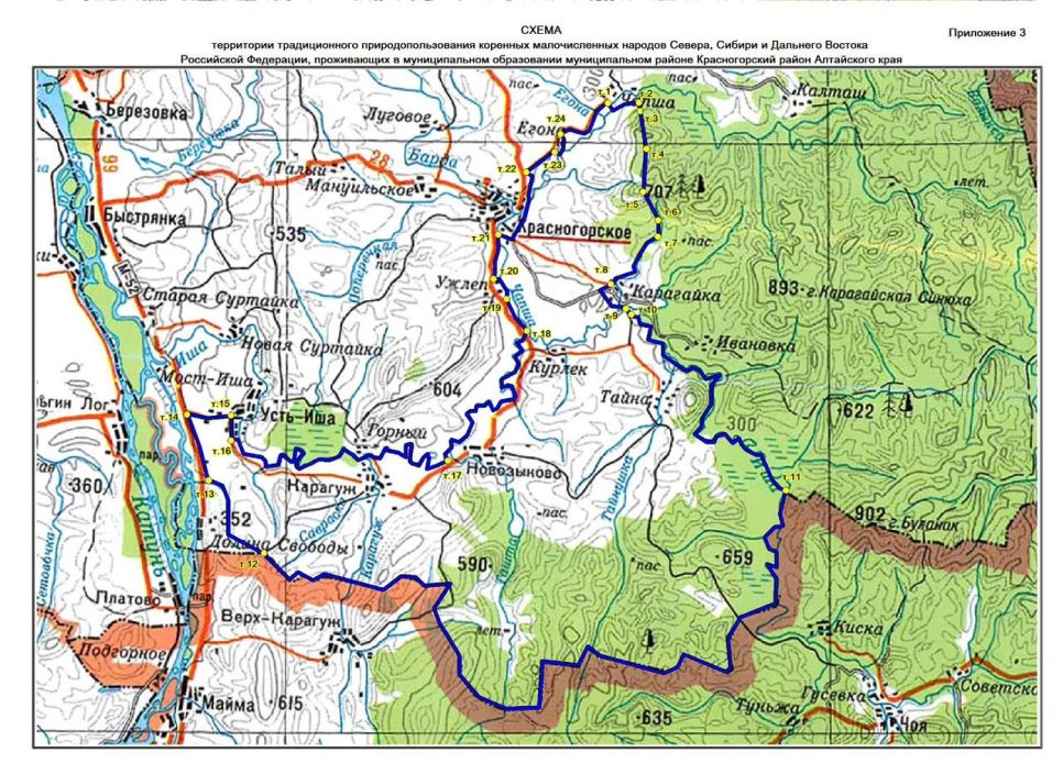 Карта района с границами ТТП